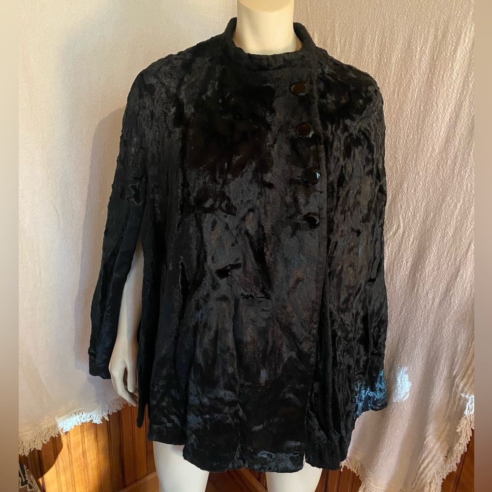 Black Faux Fur Cape